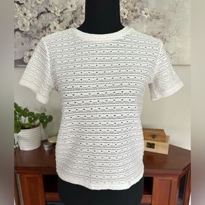 Zara White Sheer Women’s Mid Crop Top - Size Medium